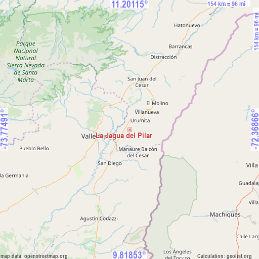 La Jagua del Pilar on map