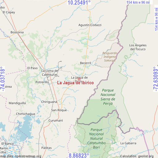 La Jagua de Ibirico on map