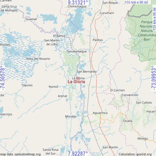 La Gloria on map