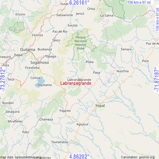 Labranzagrande on map