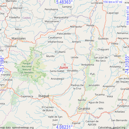 Junín on map