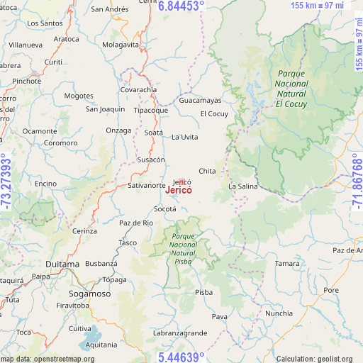 Jericó on map