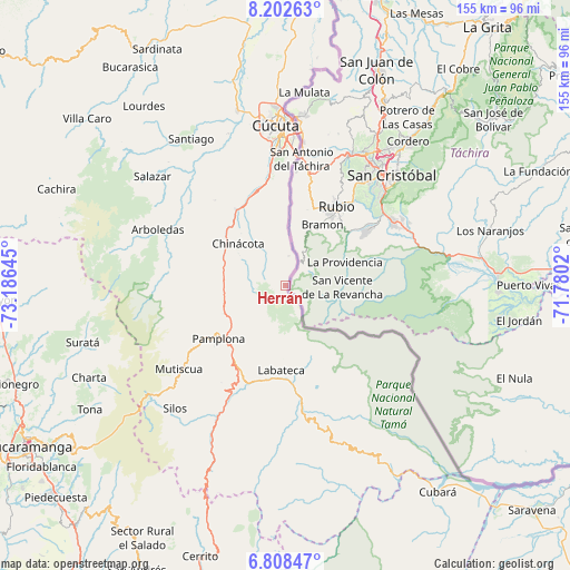Herrán on map