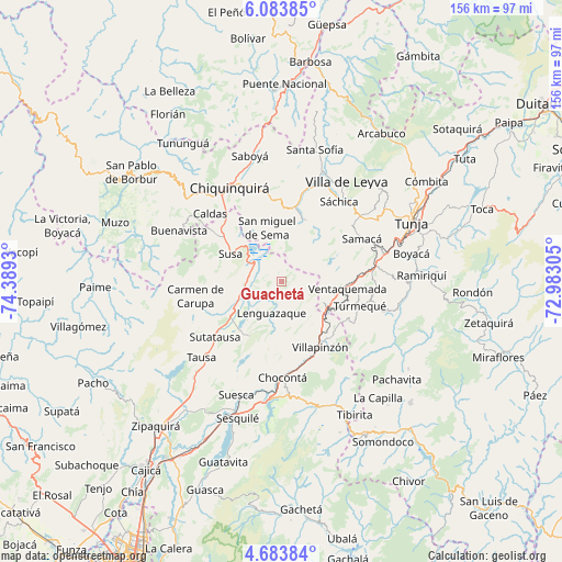 Guachetá on map