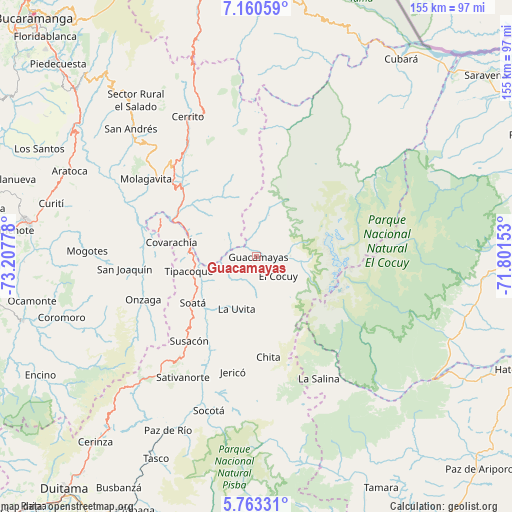 Guacamayas on map