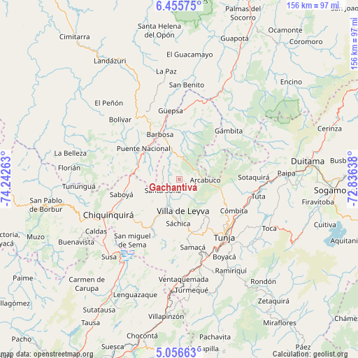 Gachantivá on map