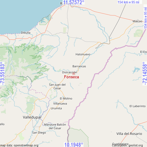 Fonseca on map