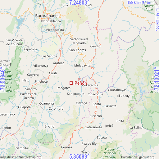 El Peñón on map