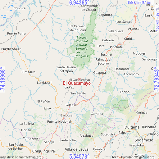 El Guacamayo on map
