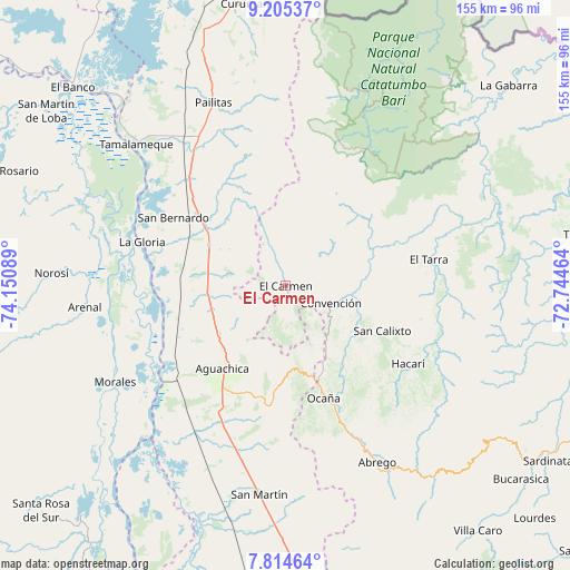 El Carmen on map