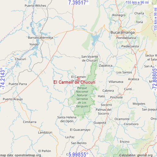 El Carmen de Chucurí on map