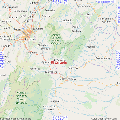 El Calvario on map
