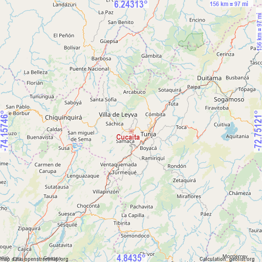 Cucaita on map