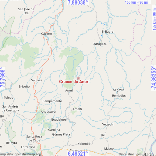 Cruces de Anorí on map
