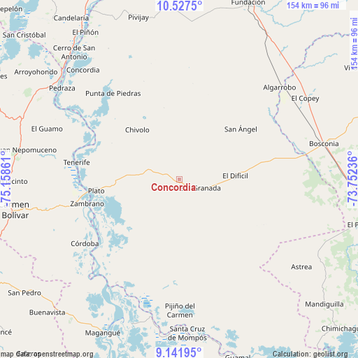Concordia on map