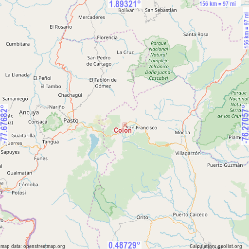 Colón on map