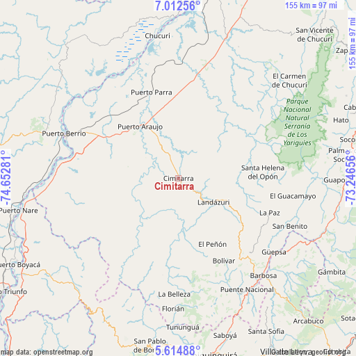 Cimitarra on map