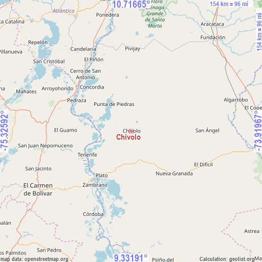 Chivolo on map