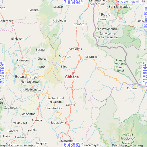 Chitagá on map