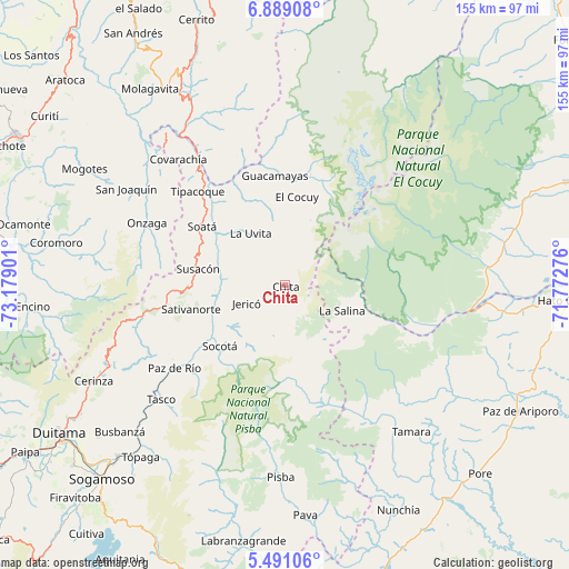 Chita on map