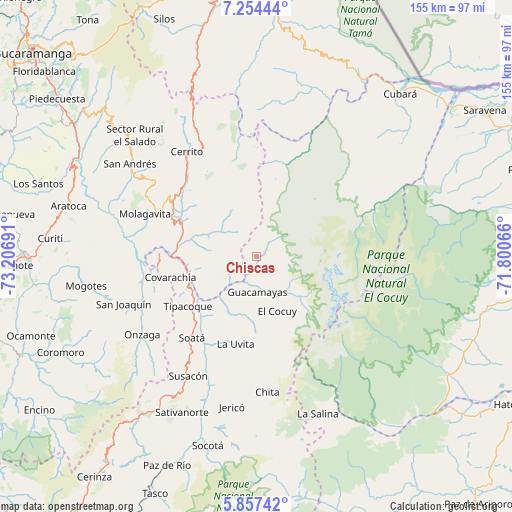 Chiscas on map