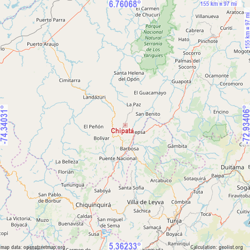 Chipatá on map
