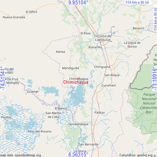 Chimichagua on map