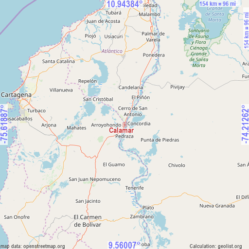 Calamar on map