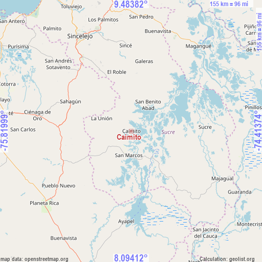 Caimito on map