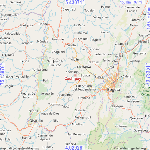 Cachipay on map