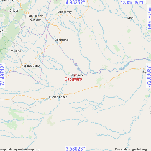 Cabuyaro on map