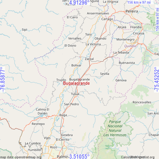 Bugalagrande on map