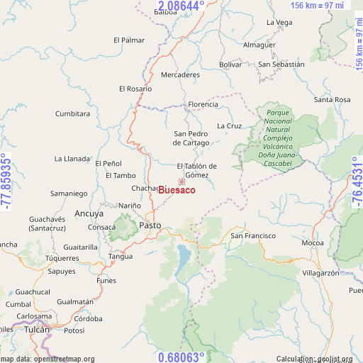 Buesaco on map
