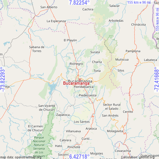Bucaramanga on map