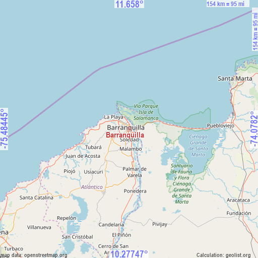 Barranquilla on map