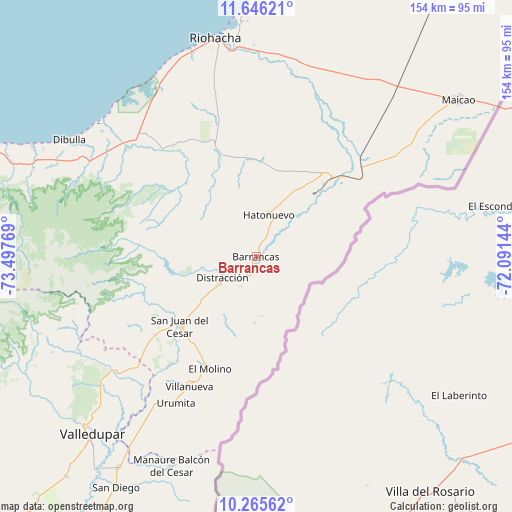 Barrancas on map