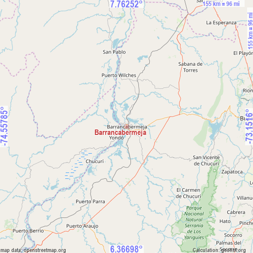Barrancabermeja on map