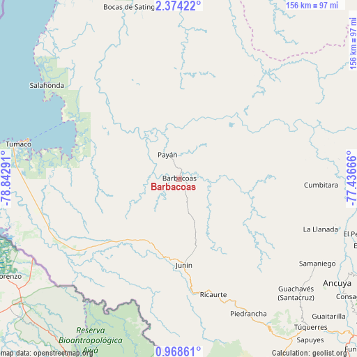 Barbacoas on map