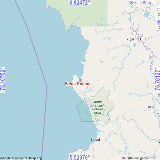 Bahía Solano on map
