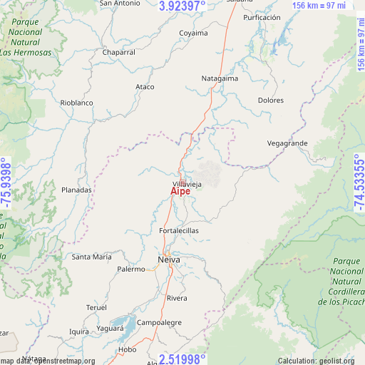 Aipe on map
