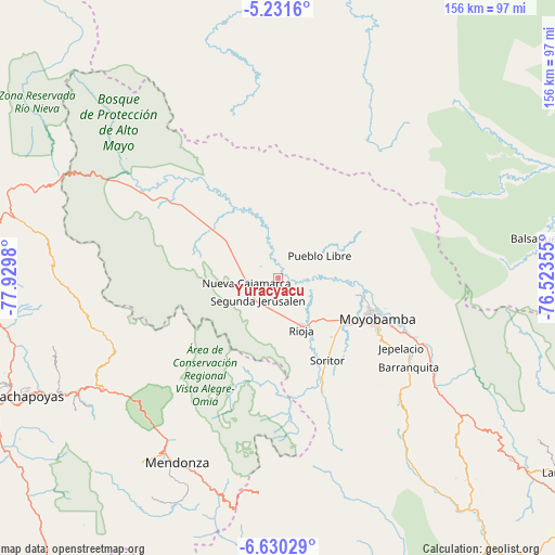 Yuracyacu on map