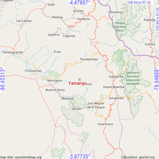 Yamango on map
