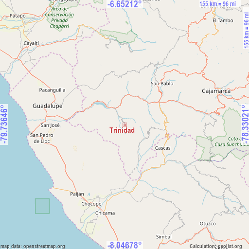 Trinidad on map