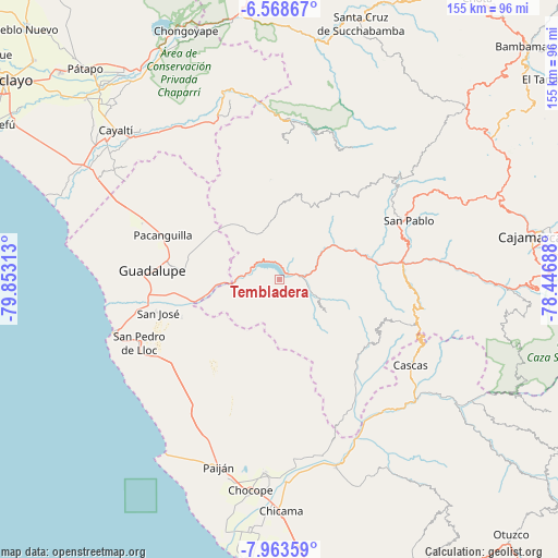 Tembladera on map