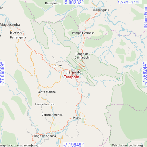 Tarapoto on map