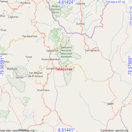 Tabaconas on map