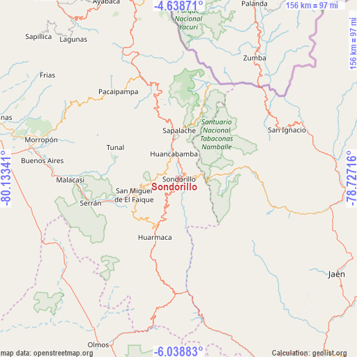 Sondorillo on map
