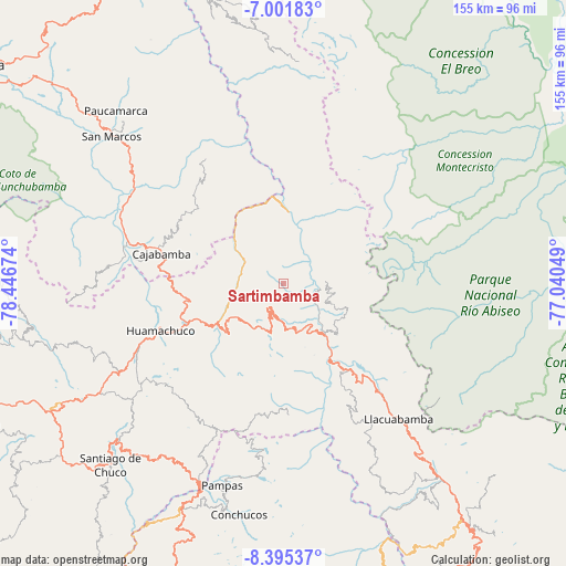 Sartimbamba on map