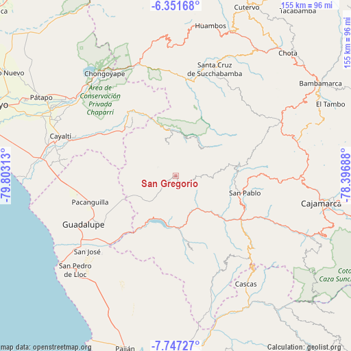 San Gregorio on map