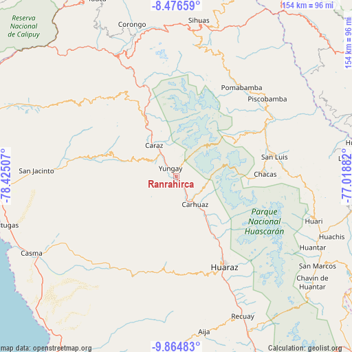 Ranrahirca on map